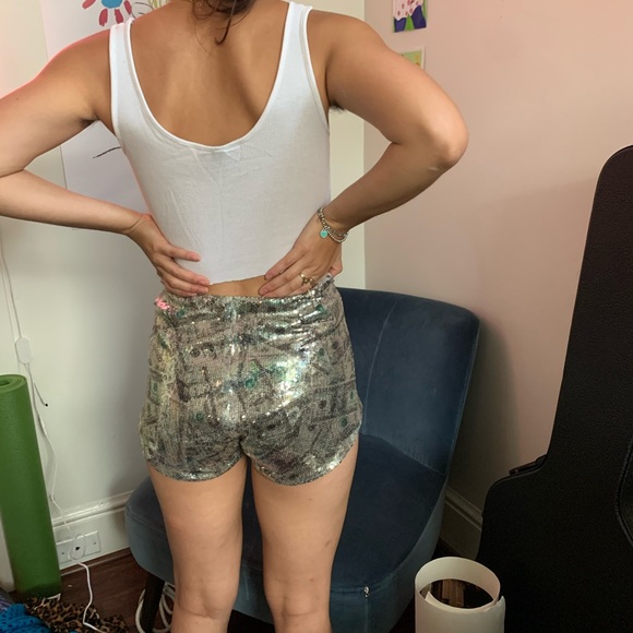 OPD NY money sequin shorts XS-S - Picture 2 of 3